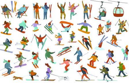 graphic of skiers and snowboarders